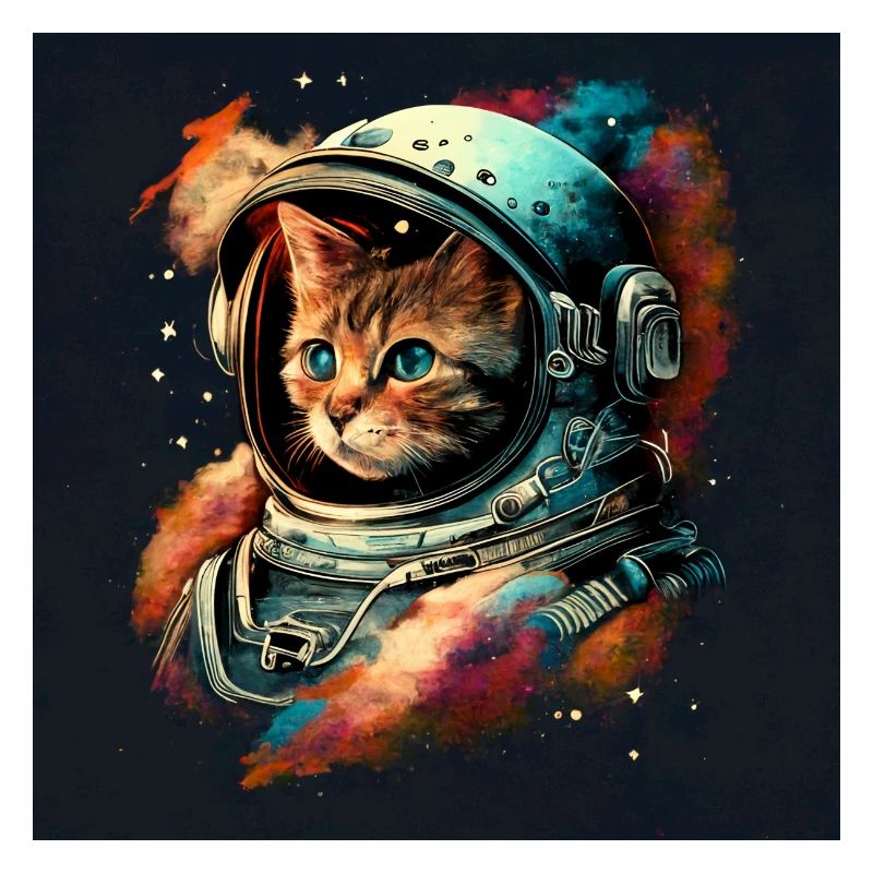 Chat cosmique dans le style aetherpunk