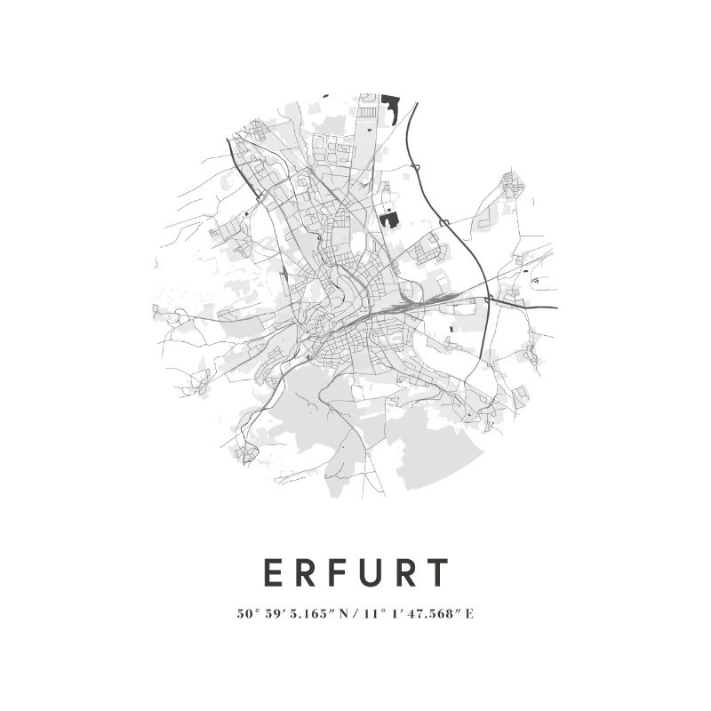 Erfurt Thuringia map city map city map map