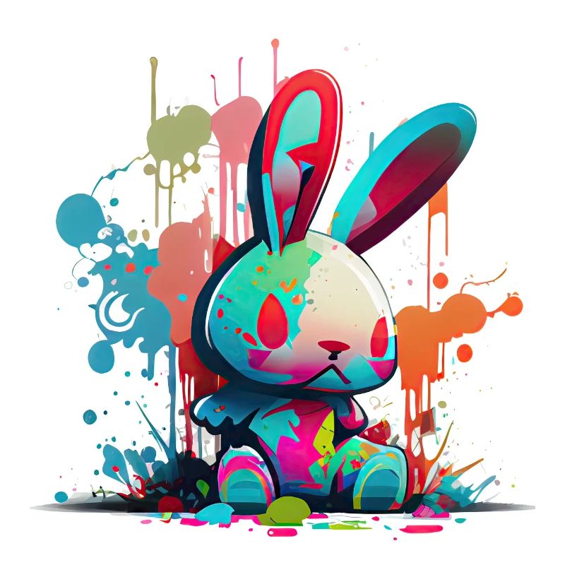 Quick Eastern 2023 Present - Funny Graffiti Rabbit