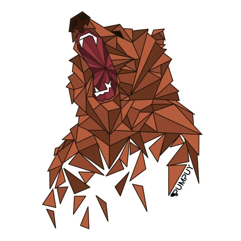 Roaring bear with geometry design