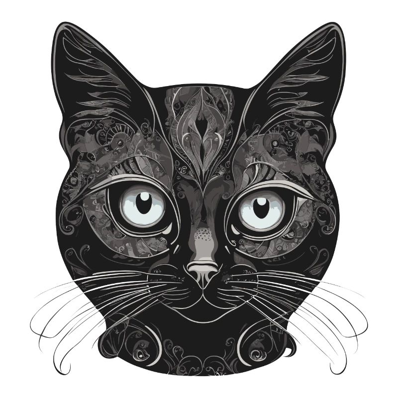 Chat noir Chat élégant