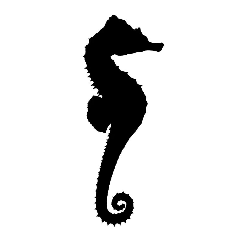 Schwarze Silhouette eines Seepferdchens