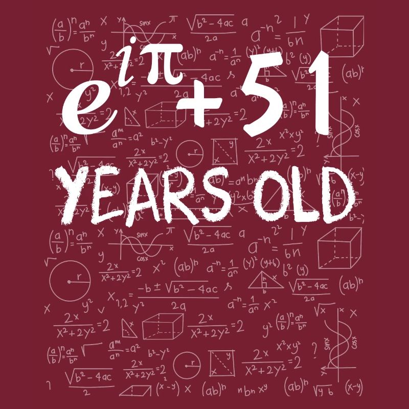 50th birthday 50 years Euler Identity math gift