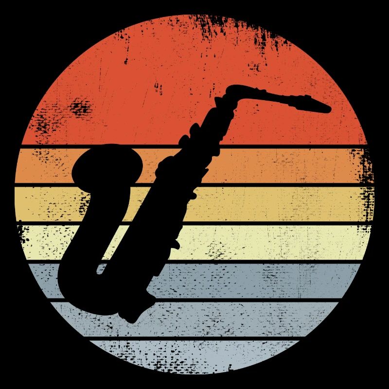 Vintage-saksofoniluonnos