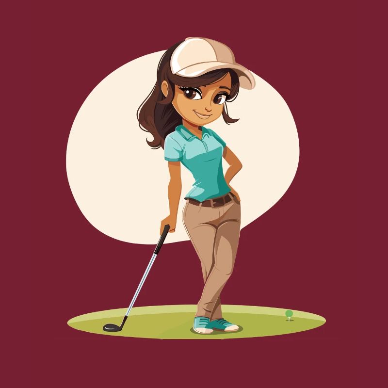 Weiblicher Golfer Comic