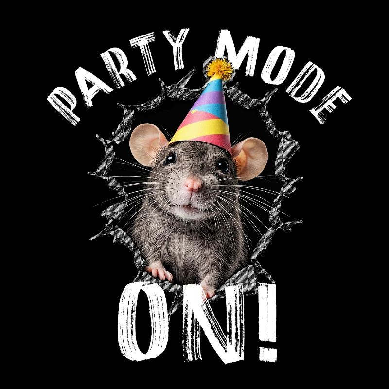 Party Mode: On! – Funny party mouse illustration