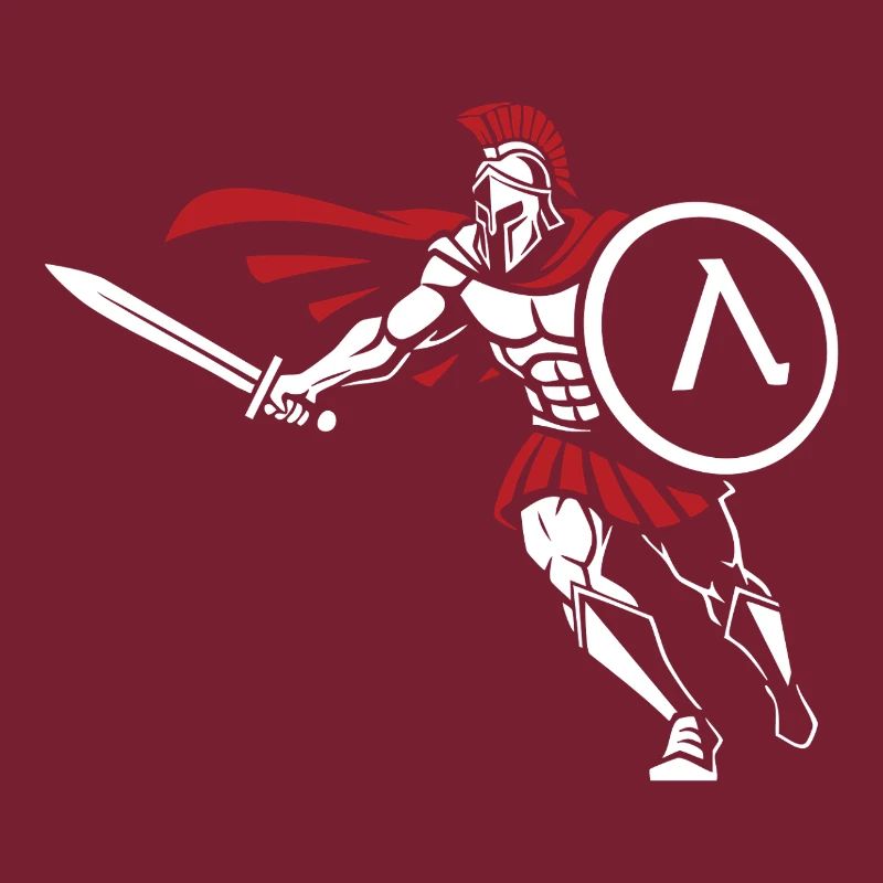 Spartan Attack Sword Shield Spartan-Maskottchen
