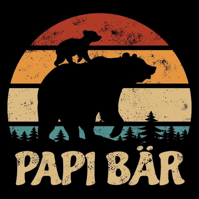 Papi Bär mit Kind - Vatertag - Vintage Geschenk