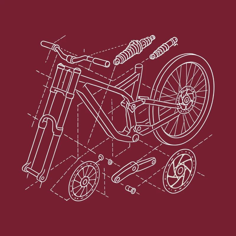 MTB Downhill Geometry Exploded View