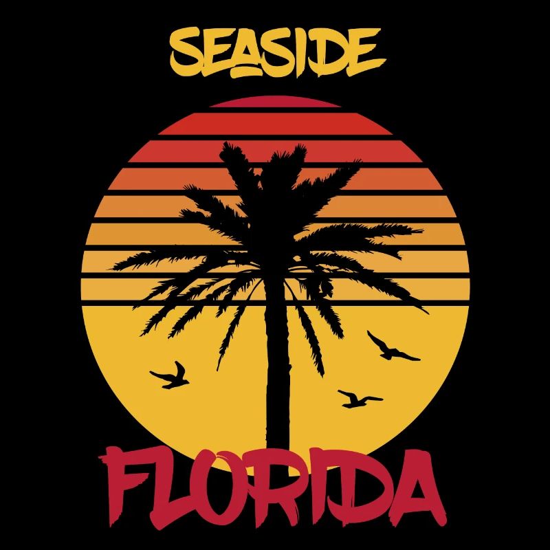 Florida Seaside Palm Ocean Surfing
