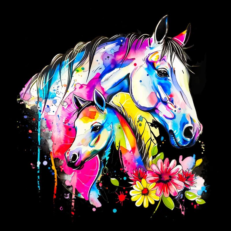 Cheval avec son poulain