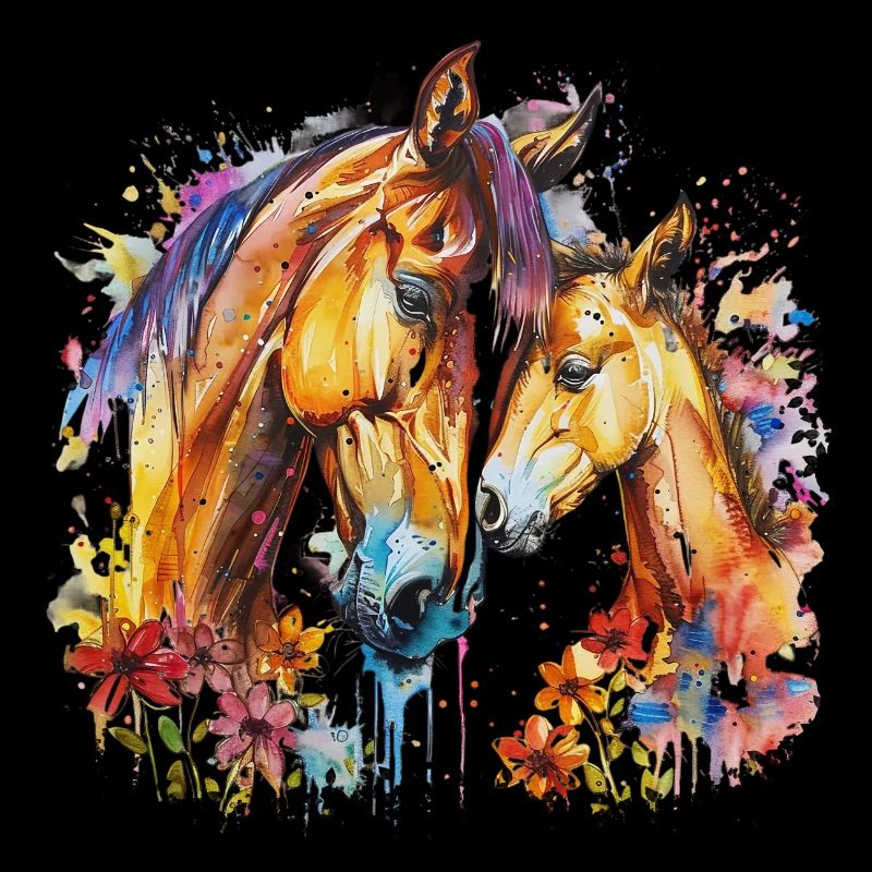 Cheval avec son poulain