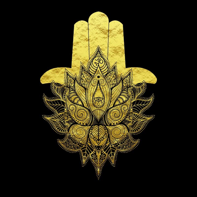 Hamsa main fleur de vie mandala symbole om