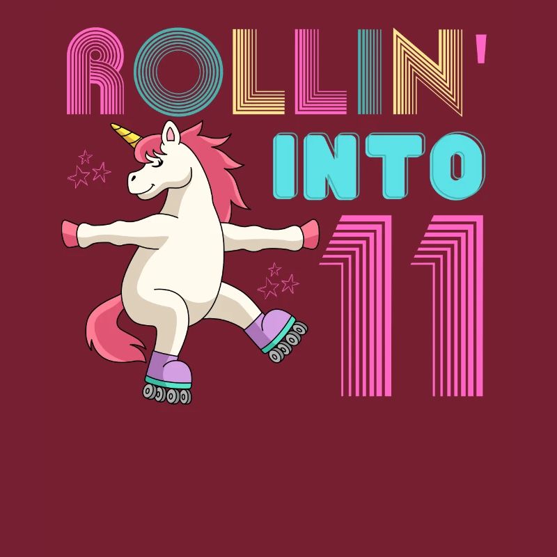 Rolling into 11 - roller scate unicorn