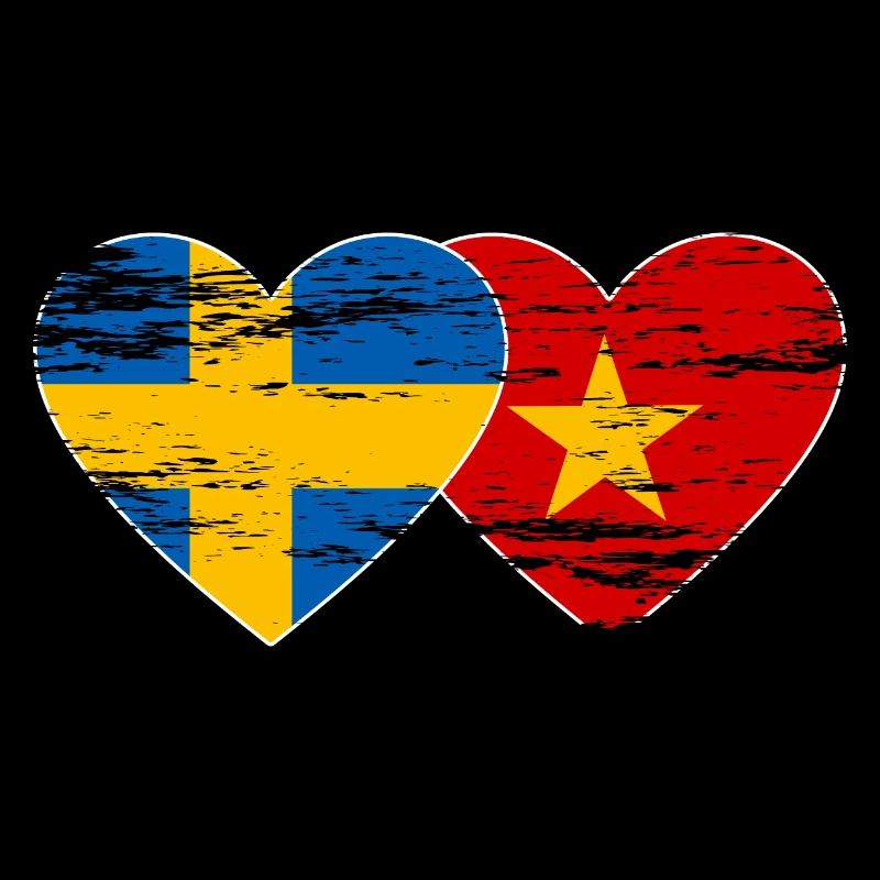 Suède Vietnam drapeau coeur utilisé