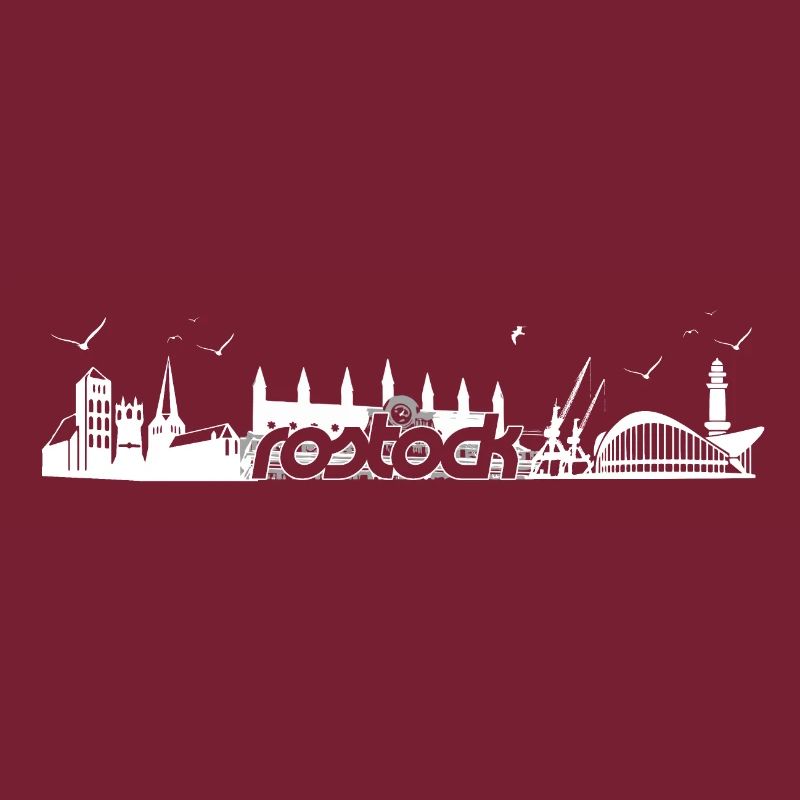 Silhouette de Rostock - design en blanc