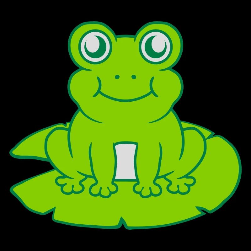 Frosch sitzt Seerose Seeblatt