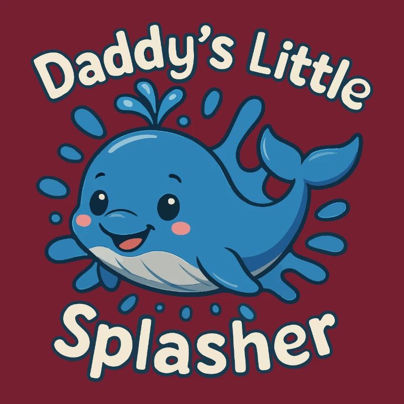 Papa petit éclaboussure mignon bébé baleine