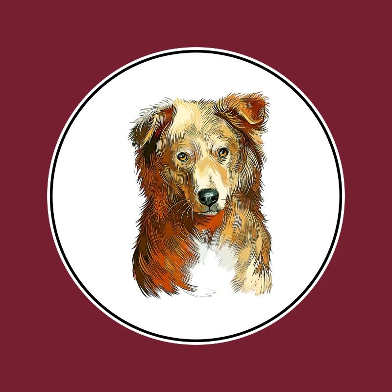 Illustration de l’aquarelle de chien de berger basque