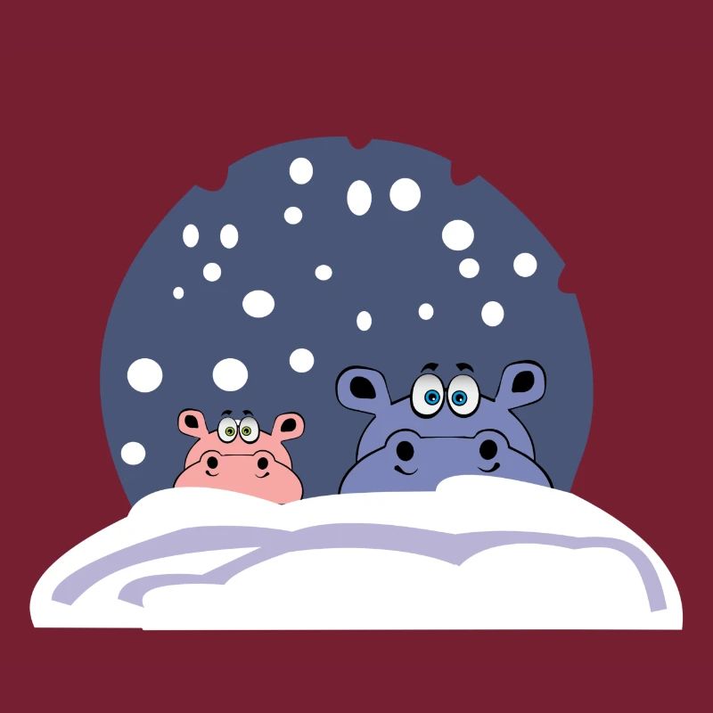 weihnachten schnee nilpferd kids kinder hippo