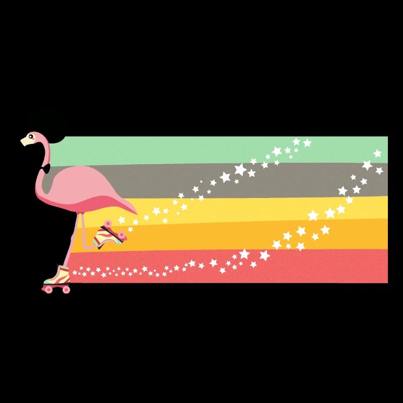 Retro Flamingo Rollerblade