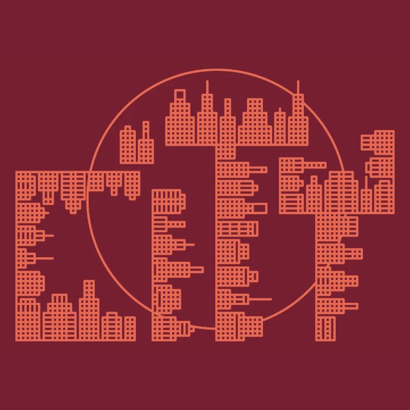 Skyline, City - Red Version