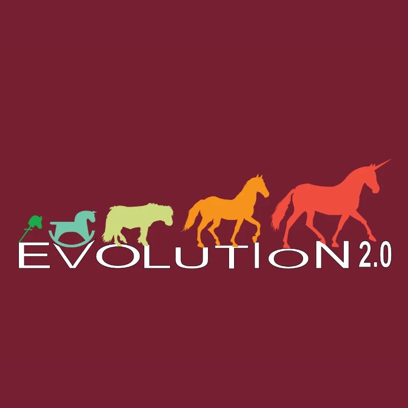 farbiges Evolution 2.0 Einhorn Shirt.