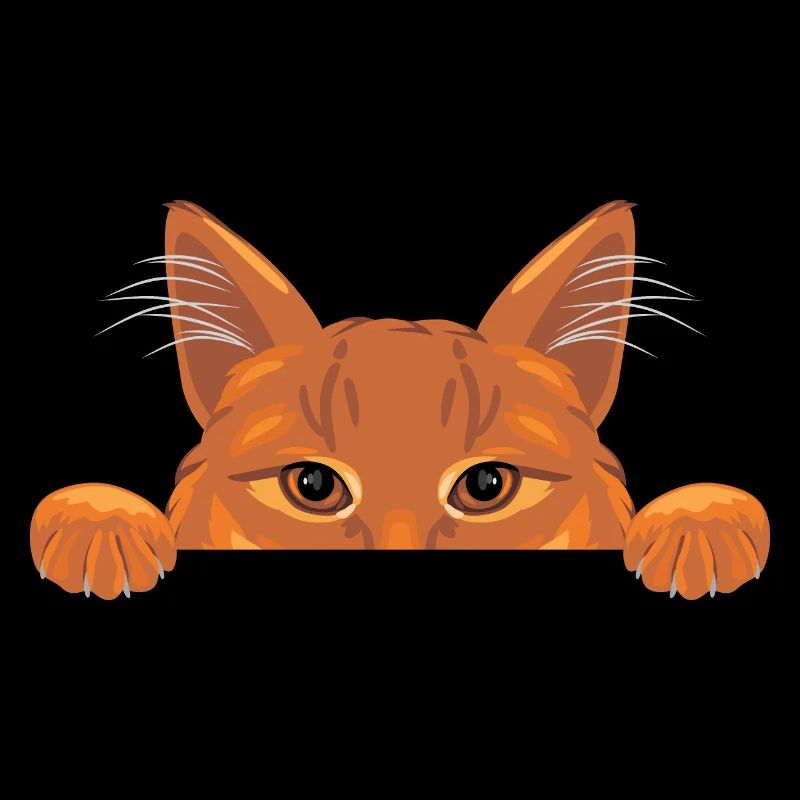 Peeking ginger cat
