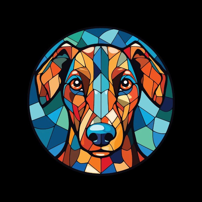 Verre d’aquarelle de race de chien Ovtcharka d’Asie centrale