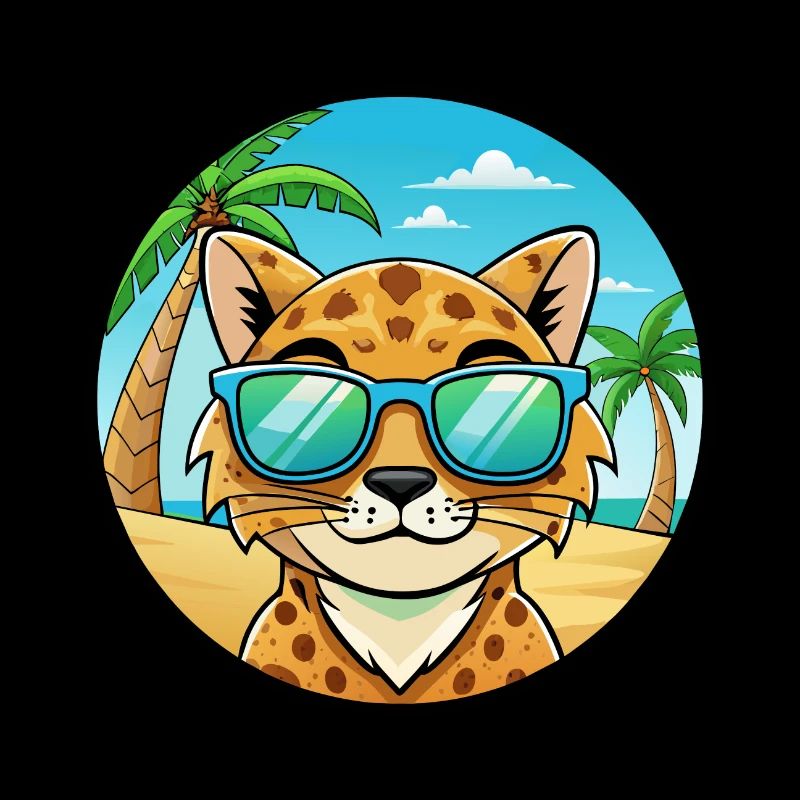 Brume tachetée australienne Race de chat Cartoon Beach