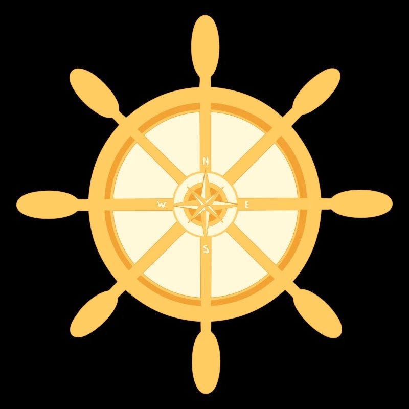 Schiffsrad Schiffssteuerrad mit Himmelsrichtungen