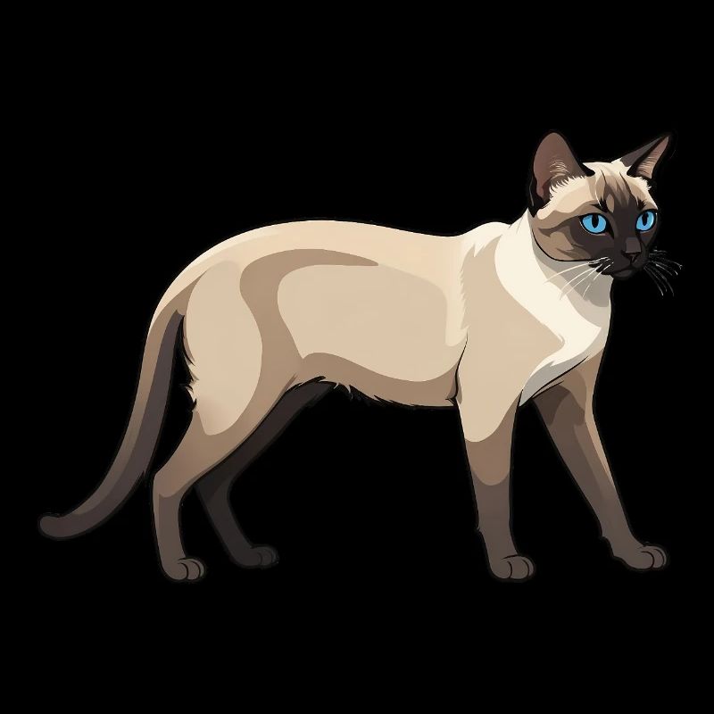 Cute Siamese Car - Cat Sticker