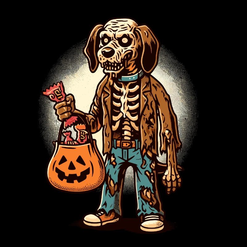 Untote Zombie Hund Süßes Oder Saures Halloween