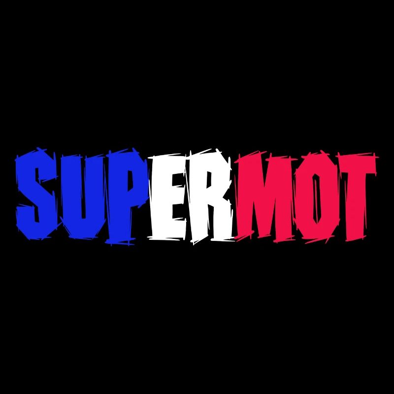 Supermot logo blue white red