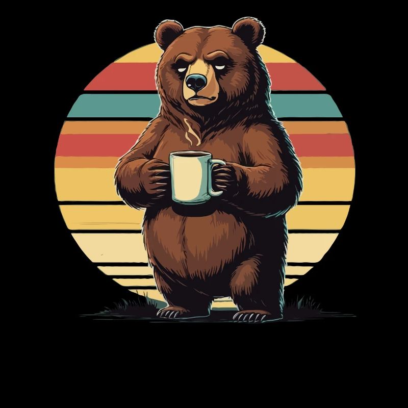 Grim Bear Coffee Mug Bears Coffee Tired