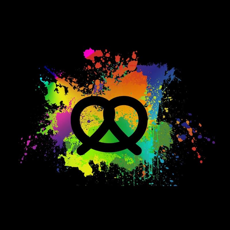 Bretzel dans des éclaboussures de design de couleur pour la Bavière