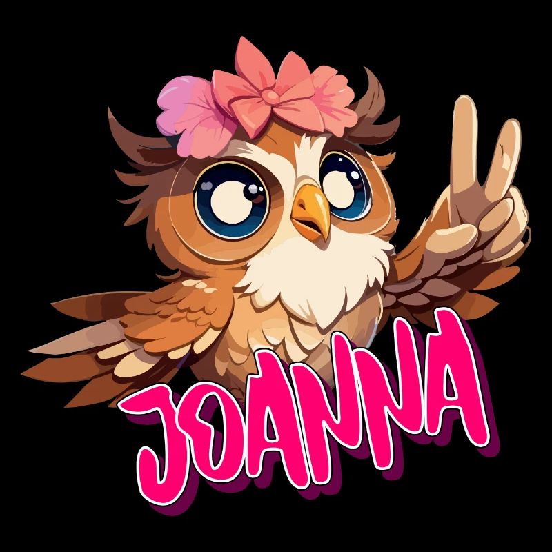 JOANNA - Schöner Mädchen Name mit süßer EULE