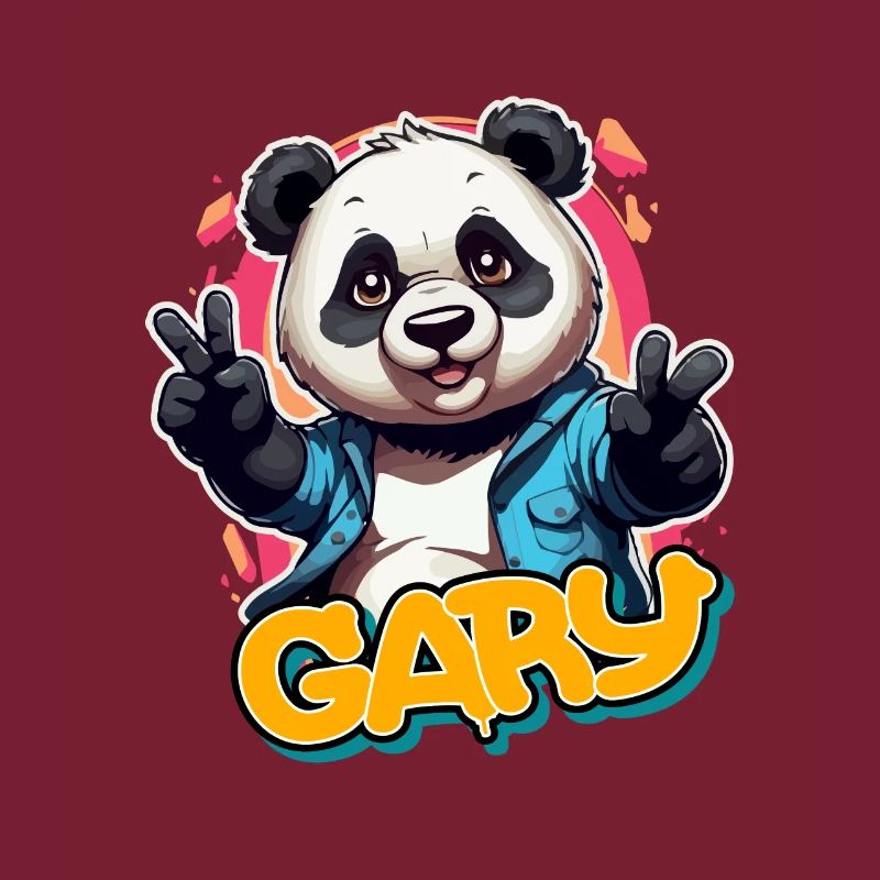 GARY - Handsome Boy Name with Cool Panda