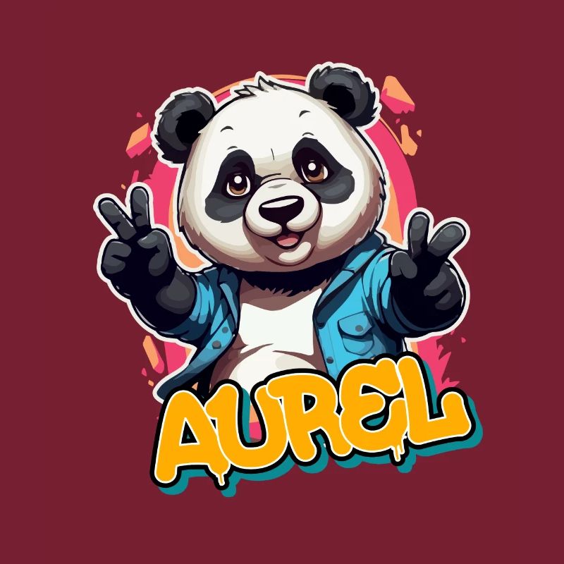 AUREL - Schöner Jungen Name mit coolem Panda