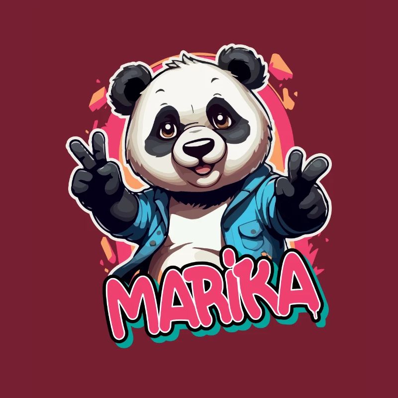 MARIKA - Schöner Mädchen Name mit coolem Panda