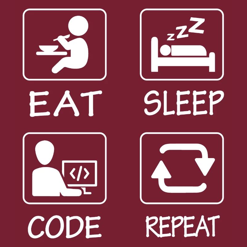 Essen Schlaf Code Wiederholen