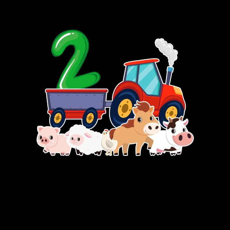 2. Geburtstag Bauernhof Traktor Geschenk 2 Jahre