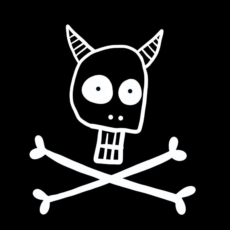 Skull with devil horns