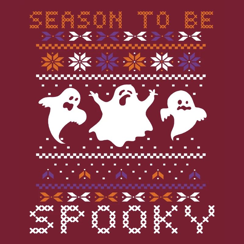 Stitch Pattern Ghost Creatures Spooky Halloween