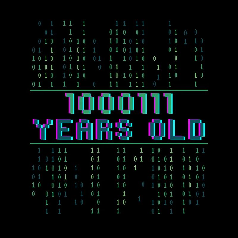 71. Geburtstag 71 Jahre alt Binärcode Informatik