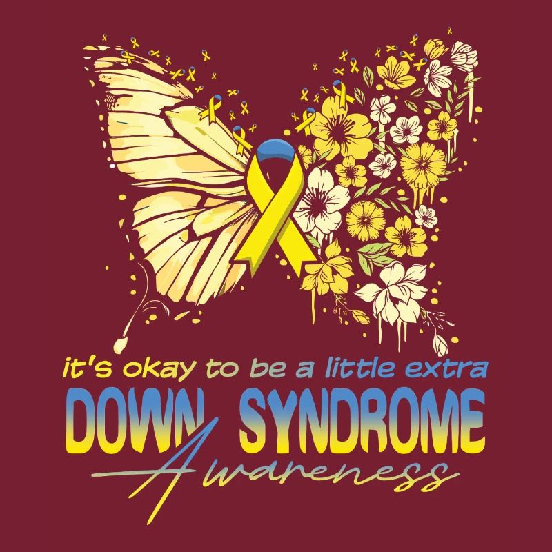 Syndrome de Down Conscience Papillon Fleurs