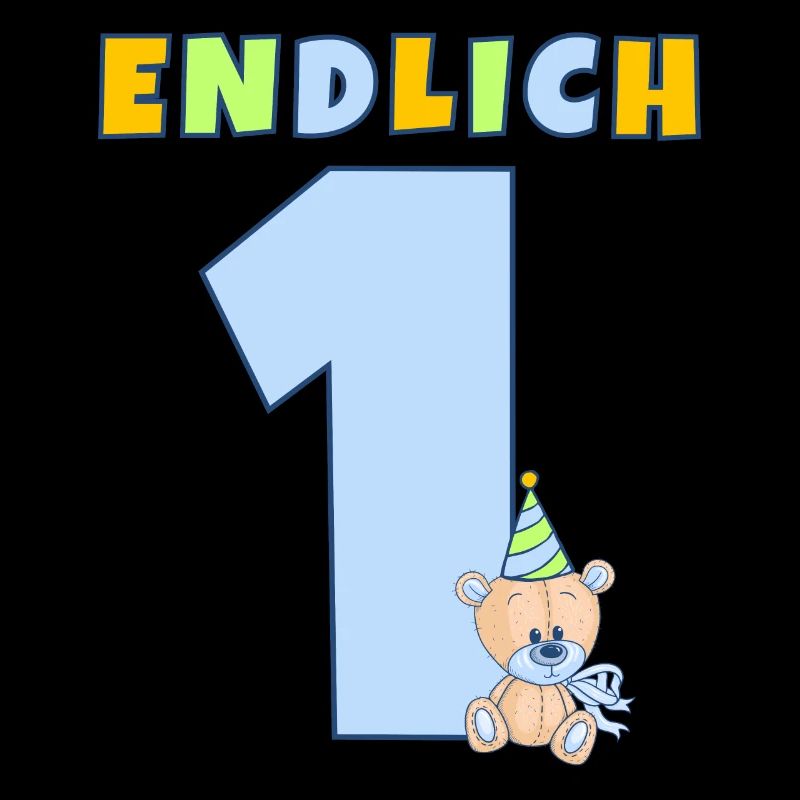 ENDLICH 1 Erster Geburtstag Kindergeburtstag Bär
