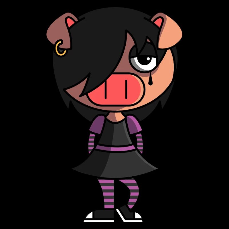Emo pig, emocore emostyle goth gothic