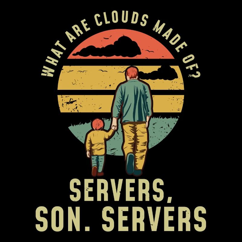 Programmierer Vater und Sohn Cloud Server