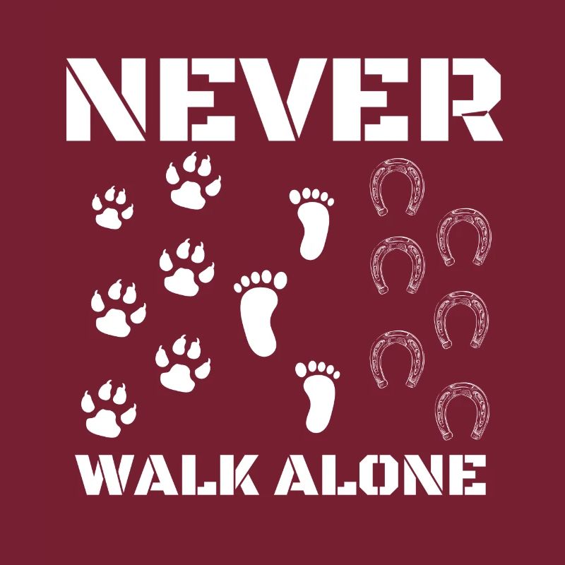 Never Walk alone chien cheval